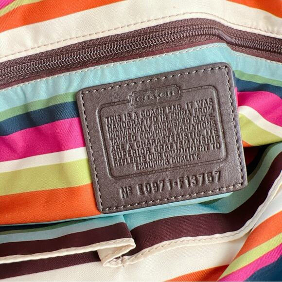 Coach Vintage Lily Legacy 13757 Turn Lock Shoulder Bag Handbag Brown - Picture 10 of 11